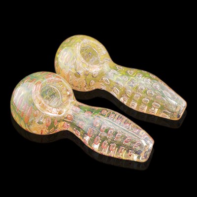 HAND PIPE GOLD HEAVY FANCY DOUBLE GLASS PIPE GP120 1CT